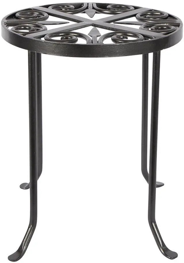 Main image of VTT-01 Round Trivet Wrought Iron Plant Stand, Graphite
