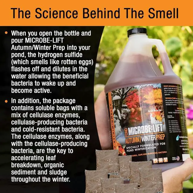 Alt view image 5 of 5 - Autumn and Winter Prep Seasonal Conditioner for Ponds and Outdoor Water Gardens, Safe for Live Koi Fish, Plants, and Décor, 1 Gallon Liquid and 8 2-Ounce Packets