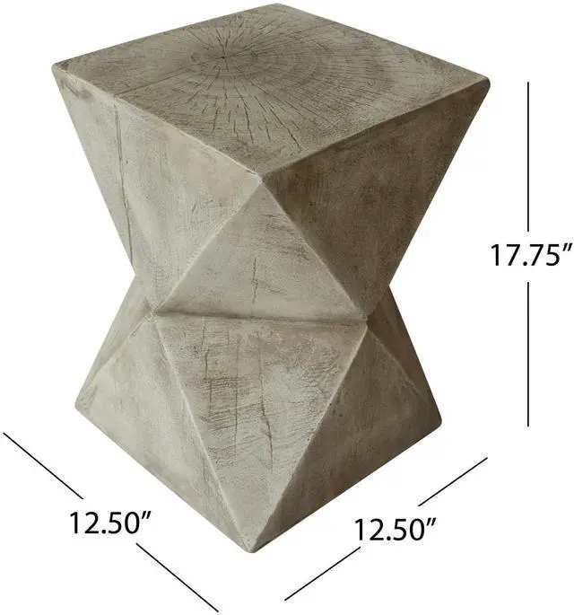 Alt view image 3 of 6 - Lux Outdoor Weight Concrete Side Table, Light Gray