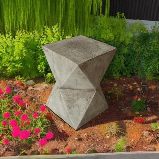 Alt view image 5 of 6 - Lux Outdoor Weight Concrete Side Table, Light Gray