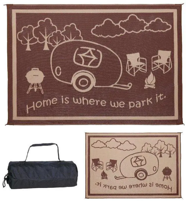 Main image of Ming's Mark RH8117 Reversible RV Home Mat - 8' x 11', Brown/Beige