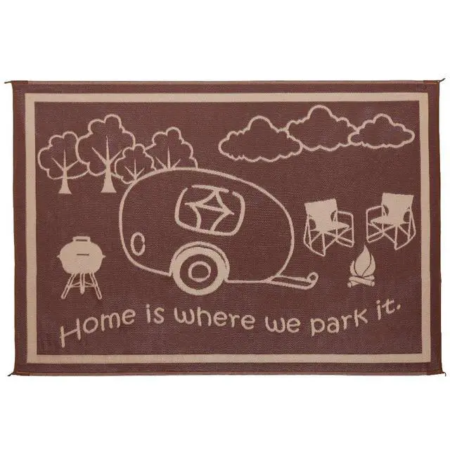 Alt view image 3 of 5 - Ming's Mark RH8117 Reversible RV Home Mat - 8' x 11', Brown/Beige