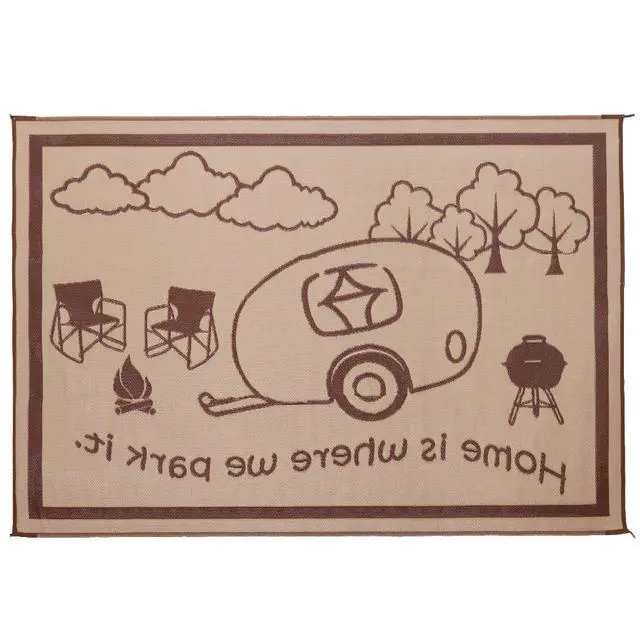 Alt view image 4 of 5 - Ming's Mark RH8117 Reversible RV Home Mat - 8' x 11', Brown/Beige