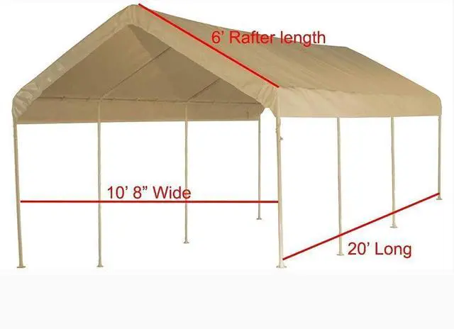 Alt view image 2 of 3 - 10X20 Heavy Duty Beige Canopy Top Cover with Valance Event Structure