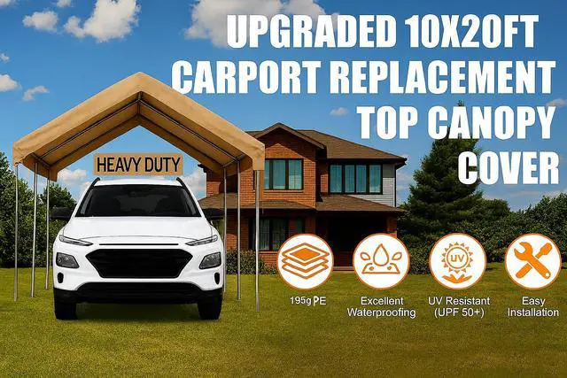 Alt view image 3 of 3 - 10X20 Heavy Duty Beige Canopy Top Cover with Valance Event Structure