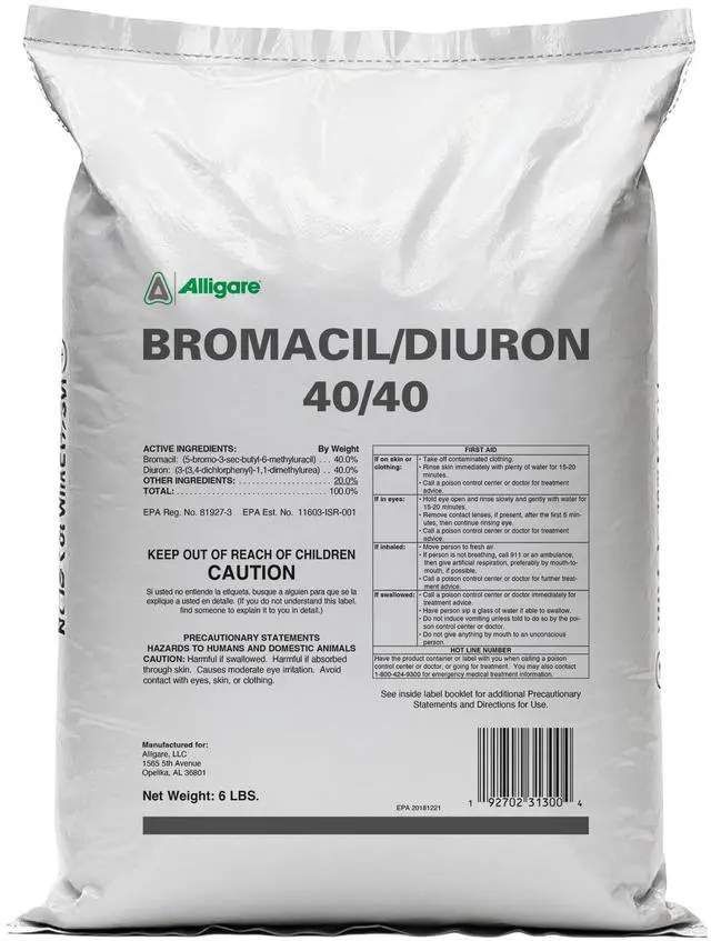 Main image of Bromacil 40/40 Weed Killer Concentrate for Annual & Perennial Weeds - Pre-Emergent Herbicide for Railroads & Industrial Areas - 360 Days Residual, Compare to Krovar - Granular, 6 lb
