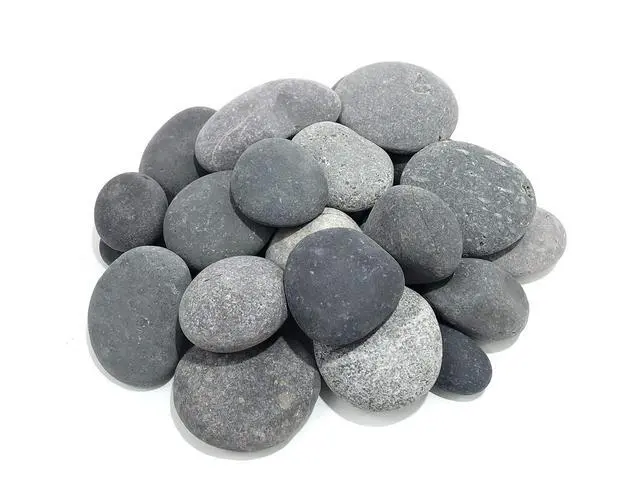 Alt view image 2 of 4 - 50 Lb. Premium Black Grey Mexican Beach Pebbles 3-5 inches, Decor, Garden, Landscape, Pathways, Backyard, Rock Pebble