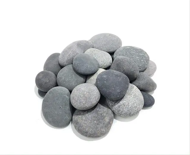 Alt view image 4 of 4 - 50 Lb. Premium Black Grey Mexican Beach Pebbles 3-5 inches, Decor, Garden, Landscape, Pathways, Backyard, Rock Pebble