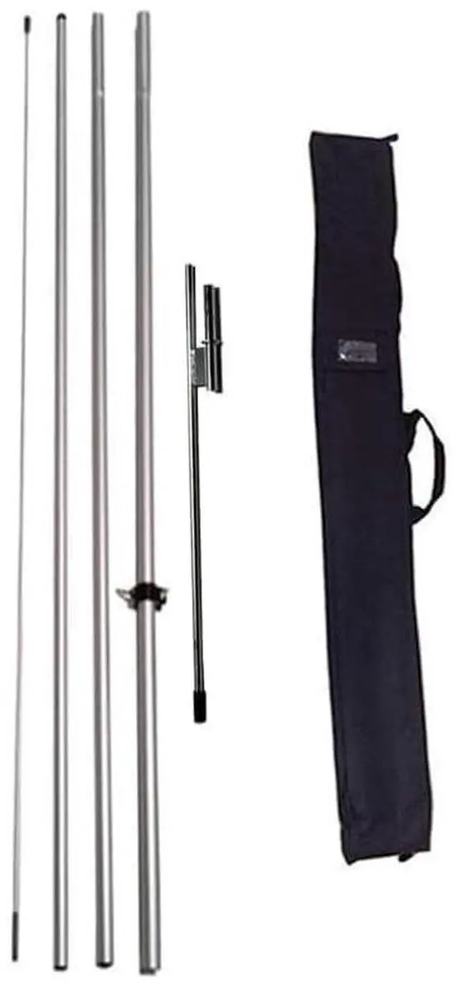 Main image of Pack of 1 - Feather Banner Flutter Flag Telescoping Hardware Sets, 4-Piece 15ft Telescopic, 1 Pole Kit, 1 Travel Bag and 1 Ground Spike & tie-Down Clip, Perfect for Windless & Swooper Flags