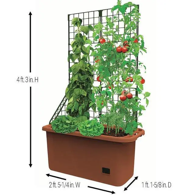 Alt view image 2 of 6 - Vegetable Planter with Wheels and Trellis - 58 Inch Self Watering