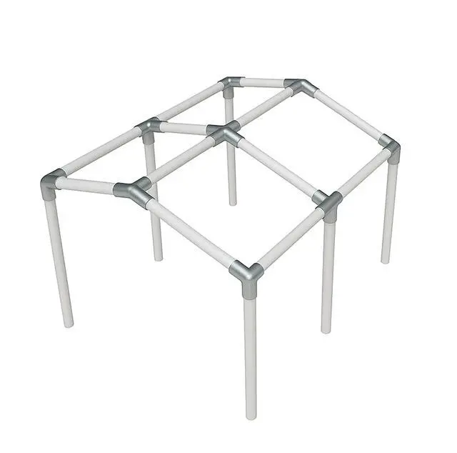 Main image of Canopy Fittings Kit 1-3/8" Low Peak Frame Carport Connectors Full Set for 6 Legs, Heavy-Duty 16 Gauge Galvanized Steel