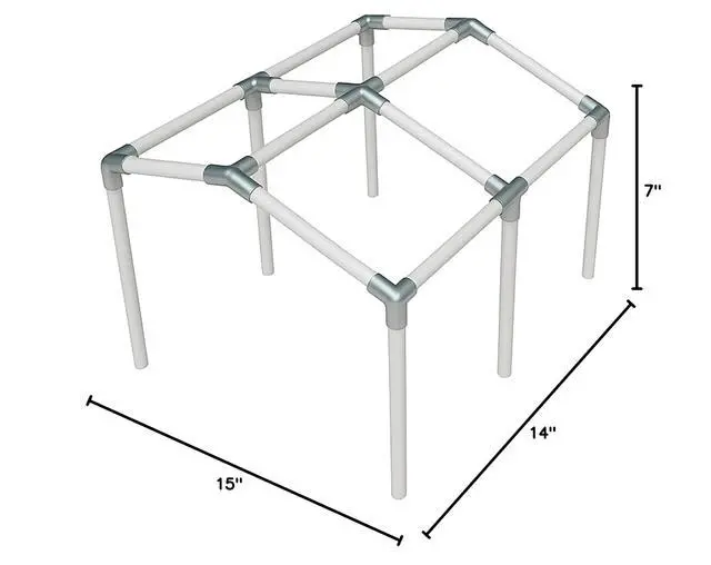 Alt view image 5 of 5 - Canopy Fittings Kit 1-3/8" Low Peak Frame Carport Connectors Full Set for 6 Legs, Heavy-Duty 16 Gauge Galvanized Steel