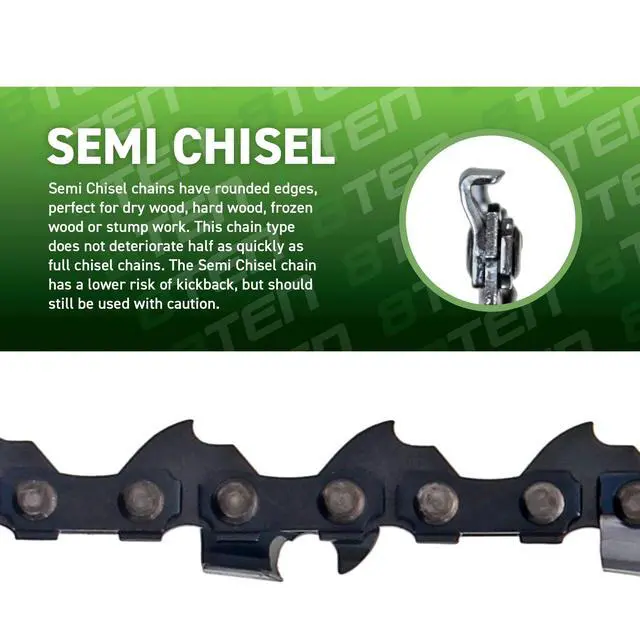 Alt view image 4 of 4 - Chainsaw Chain for Stihl MS170 MS180 017 009 019 023 PM400 61 PMM3 55 16 inch 0.043 3/8 LP 55DL 10 Pack