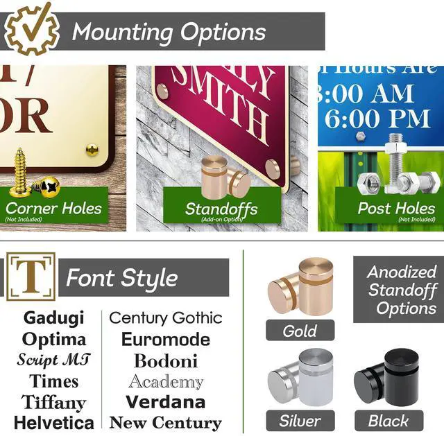 Alt view image 4 of 6 - Custom Sign, Customized for Outdoor/Indoor Use, Personalized Designer Style Sign, 18x24 Inch, 24 Colors, Rust-Free Thick AlumaBond - Made by:, USA (Florolex I - Flood)