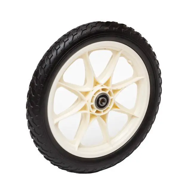 Alt view image 4 of 5 - Flat Free Plastic Spoke Wheel | Wheel for Lawnmower, Garden Cart, Pony Wagon, Utility Cart | 11-24" Diameter | 5/8-3/4 Axle Bearing Options