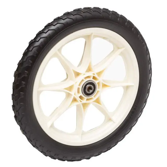 Alt view image 5 of 5 - Flat Free Plastic Spoke Wheel | Wheel for Lawnmower, Garden Cart, Pony Wagon, Utility Cart | 11-24" Diameter | 5/8-3/4 Axle Bearing Options