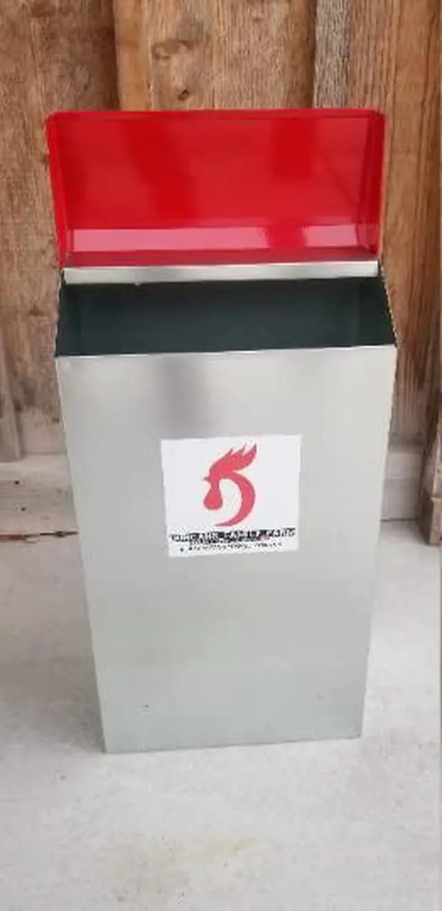 Alt view image 4 of 6 - Space Saving Mountable Steel Poultry Feeder (Back Feed, Front Loading)
