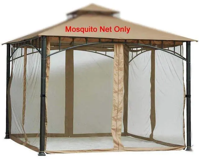 Main image of Universal Replacement Mosquito Netting Screen Walls Set of 4 Panels for Gazebo Size 10 Ft X 12 Ft (Gazebo Mosquito Net Only)