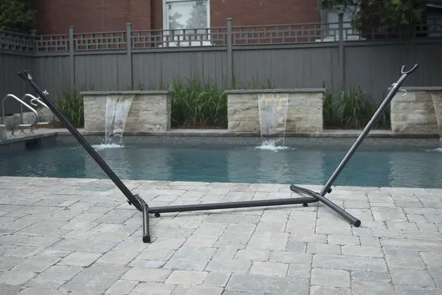 Alt view image 2 of 6 - UHS9 Universal Space-Saving Steel Hammock Stand, 9-Feet, Charcoal