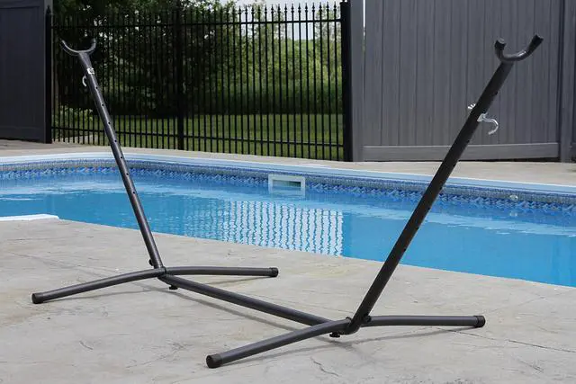 Alt view image 3 of 6 - UHS9 Universal Space-Saving Steel Hammock Stand, 9-Feet, Charcoal