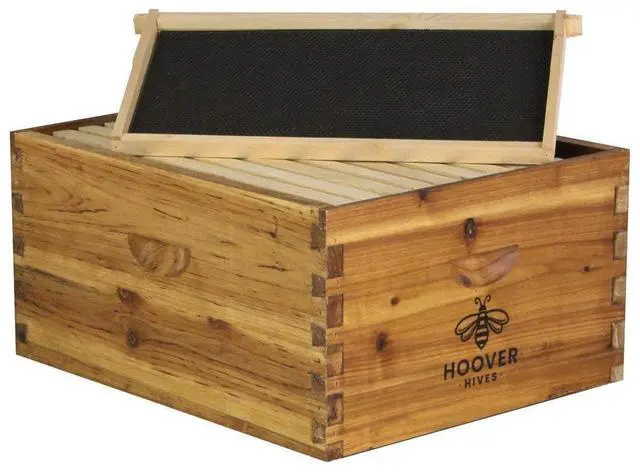 Main image of 10 Frame Langstroth Deep Brood Box Dipped in 100% Beeswax Includes Wooden Frames & Waxed Foundations (Unassembled)
