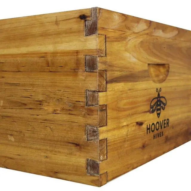 Alt view image 2 of 6 - 10 Frame Langstroth Deep Brood Box Dipped in 100% Beeswax Includes Wooden Frames & Waxed Foundations (Unassembled)