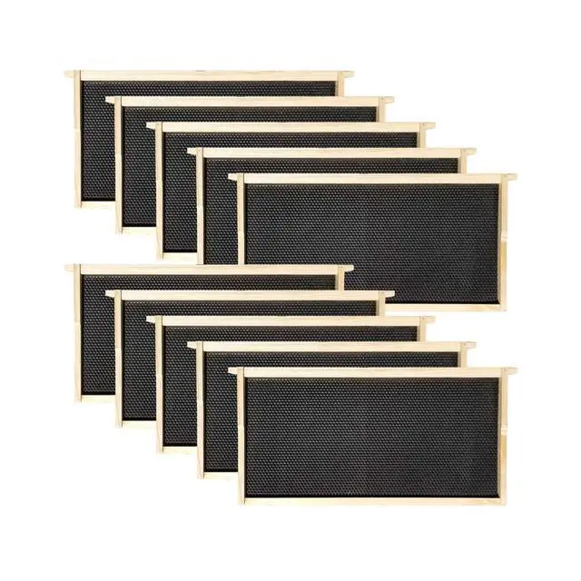 Alt view image 4 of 6 - 10 Frame Langstroth Deep Brood Box Dipped in 100% Beeswax Includes Wooden Frames & Waxed Foundations (Unassembled)