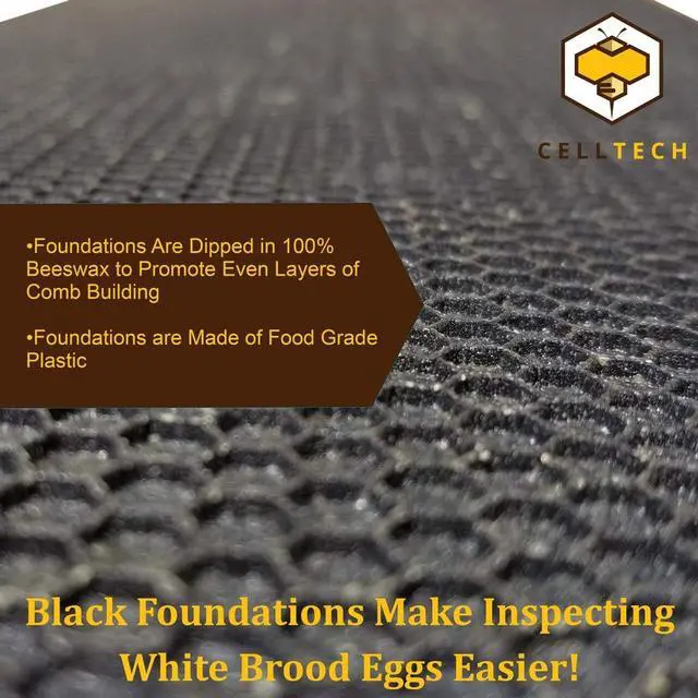 Alt view image 5 of 6 - 10 Frame Langstroth Deep Brood Box Dipped in 100% Beeswax Includes Wooden Frames & Waxed Foundations (Unassembled)