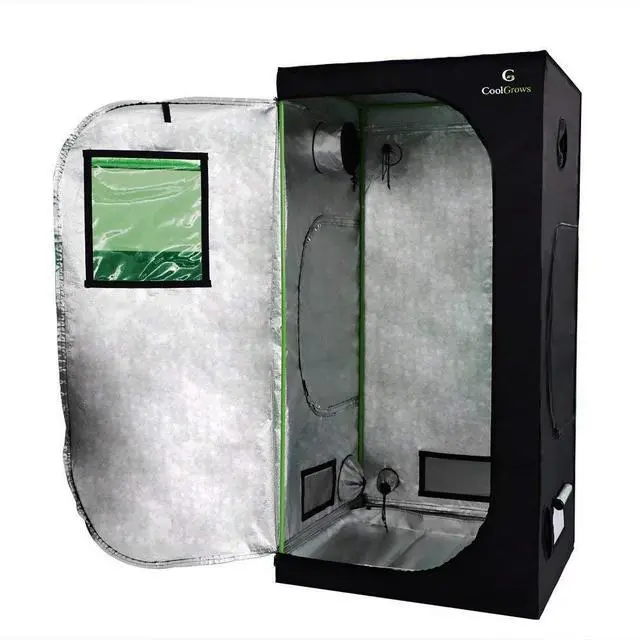 Alt view image 3 of 6 - Grow Tent, 3x3x6 Feet Mylar Grow Tent with Obeservation Window and Floor Tray for Indoor Plant Growing (36"x 36" x 72")