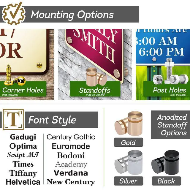 Alt view image 4 of 6 - Custom Sign, Customized for Outdoor/Indoor Use, Personalized Designer Style Sign, 12x24 Inch, 24 Colors, Rust-Free Thick AlumaBond - Made by:, USA (Florolex I - Flood)
