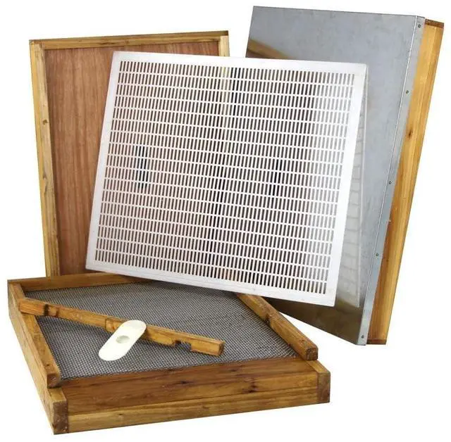 Main image of 10 Frame Langstroth Beehive Parts Kit Dipped in 100% Beeswax Includes Telescoping Top Cover, Oval Bee Escape, Inner Cover, Screened Bottom Board, Entrance Reducer& Queen Excluder