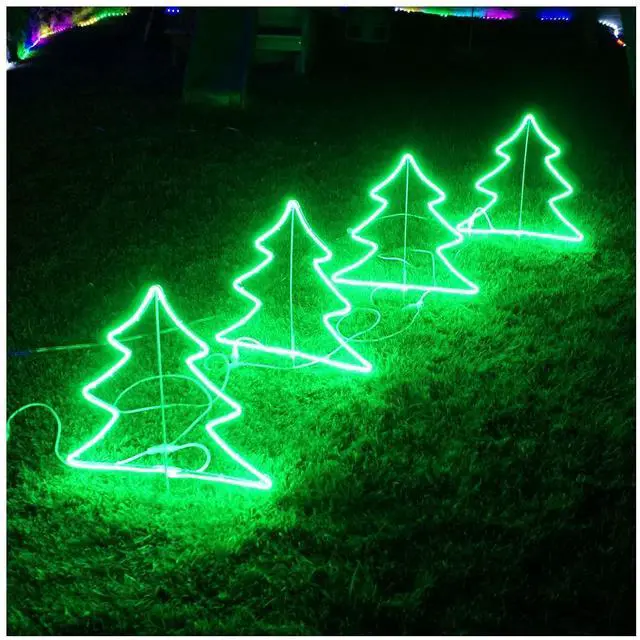 Main image of LED Decorative for Christmas Lighting Christmas Tree Outdoor Yard Sign Lawn Signage Waterproof for Outdoor Use 4 Pcs