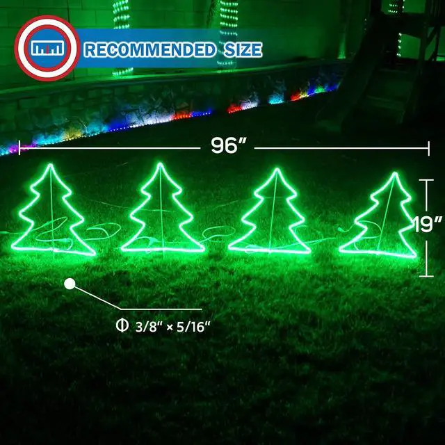 Alt view image 3 of 6 - LED Decorative for Christmas Lighting Christmas Tree Outdoor Yard Sign Lawn Signage Waterproof for Outdoor Use 4 Pcs