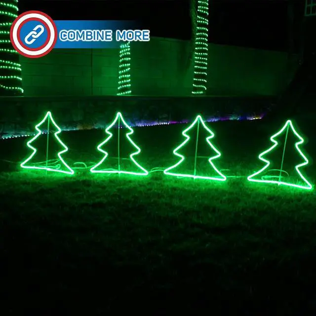 Alt view image 4 of 6 - LED Decorative for Christmas Lighting Christmas Tree Outdoor Yard Sign Lawn Signage Waterproof for Outdoor Use 4 Pcs