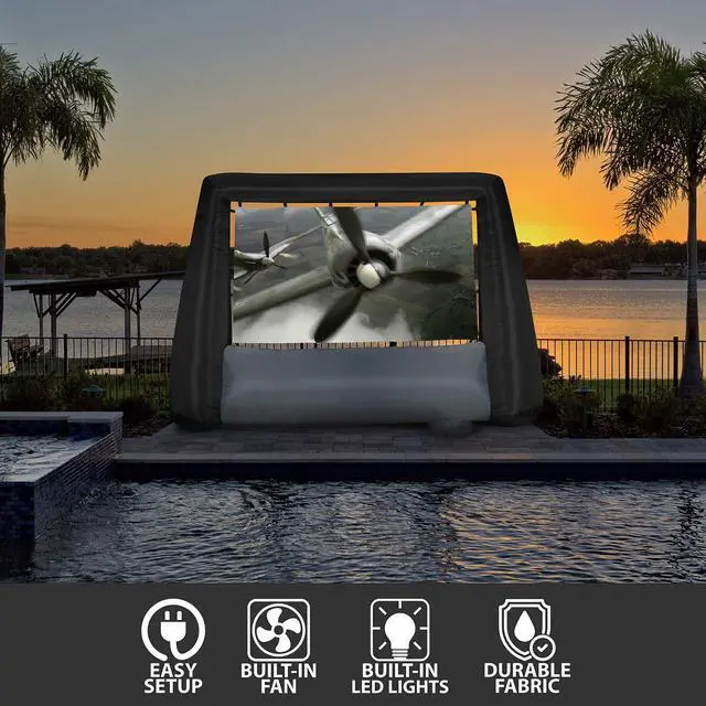 Alt view image 4 of 6 - Inflatable Movie Screen, Black/Gray/White