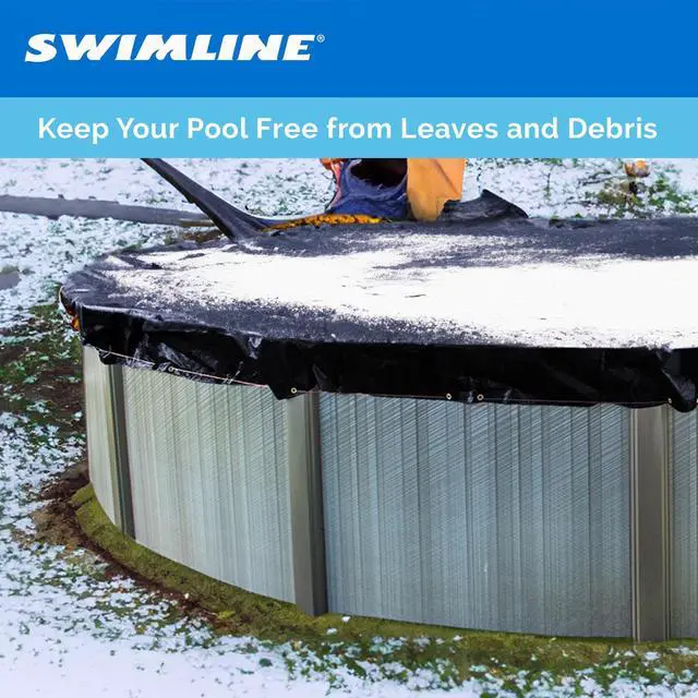 Alt view image 3 of 6 - HYDROTOOLS Super Guard Heavy Duty Pool Cover For Above Ground Swimming Pools |31 FT Cover | Blue / Black | Winch & Cable Included | UV Protected For 28 FT Round Pools | PCO831