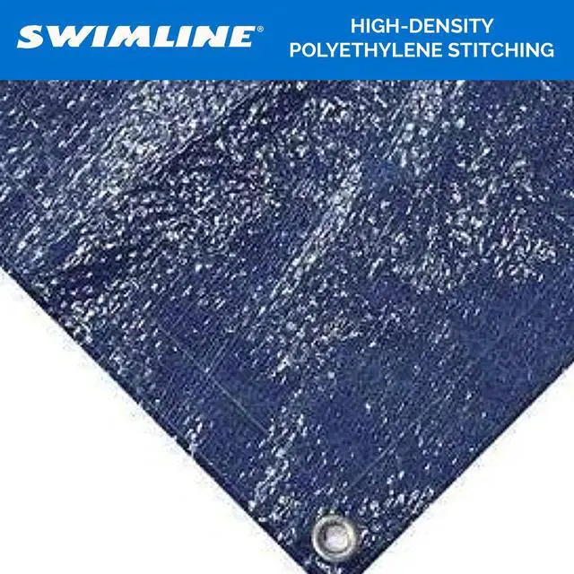Alt view image 4 of 6 - HYDROTOOLS Super Guard Heavy Duty Pool Cover For Above Ground Swimming Pools |31 FT Cover | Blue / Black | Winch & Cable Included | UV Protected For 28 FT Round Pools | PCO831