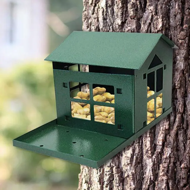 Alt view image 2 of 6 - Peanut Pantry Squirrel Feeder - Heavy Duty Steel - Premium Verdigris Finish - Made in USA (SQF1)