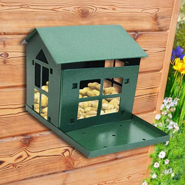 Alt view image 4 of 6 - Peanut Pantry Squirrel Feeder - Heavy Duty Steel - Premium Verdigris Finish - Made in USA (SQF1)