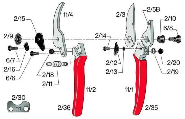 Alt view image 3 of 3 - Pruning Shears (F 11) - High Performance Swiss Made One-Hand Garden Pruner with Steel Blade