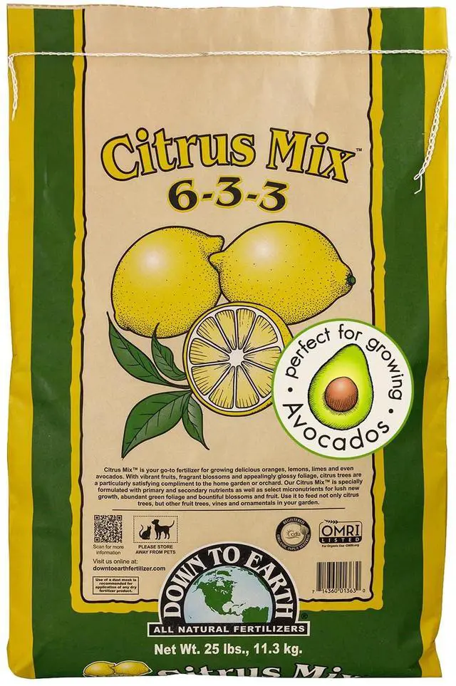 Main image of Organic Citrus Mix - Plant Food for Lemons, Limes, Oranges and Avocados 6-3-3, 25 lb