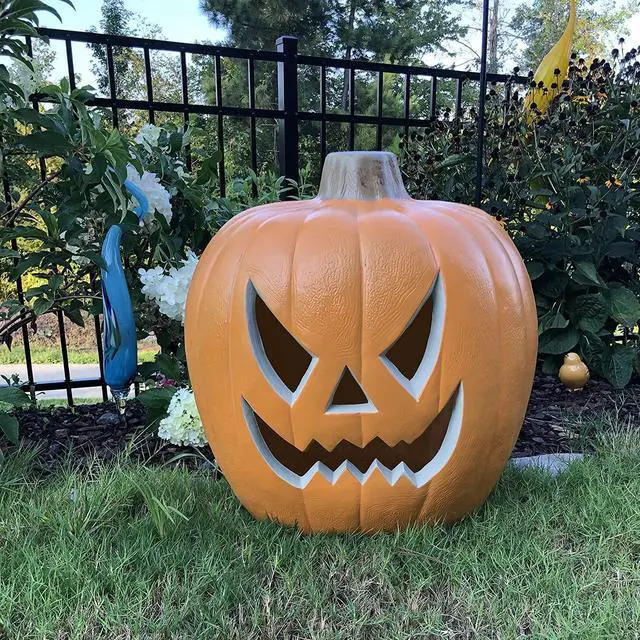 Main image of 21" Jack o Lanterns - Large Halloween Pumpkin Lantern Light Up Pumpkin Decorations - Lighted Pumpkin with LED Bulb Indoor/Outdoor Pumpkin Decoration
