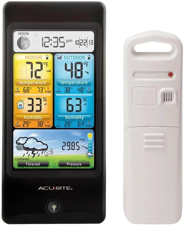 Main image of 02016 Color Weather Station with Forecast/Temperature/Humidity, Black