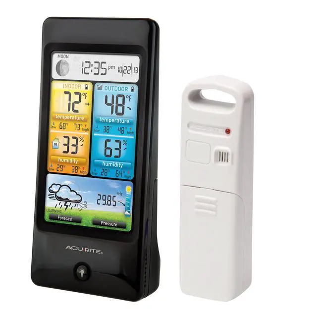 Alt view image 5 of 5 - 02016 Color Weather Station with Forecast/Temperature/Humidity, Black