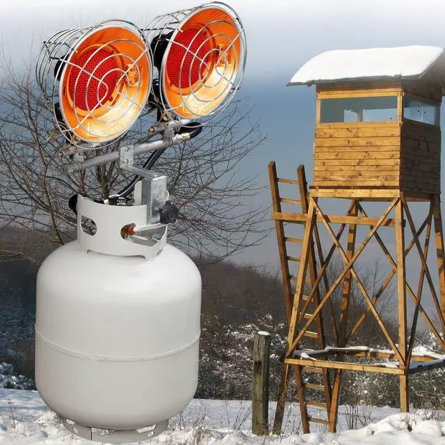 Alt view image 3 of 6 - Infra-Red Tank Top Propane Heater - Dual Burner, 30,000 BTU - Model# FBDTP30