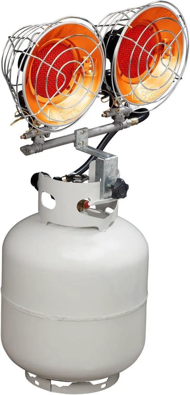 Alt view image 4 of 6 - Infra-Red Tank Top Propane Heater - Dual Burner, 30,000 BTU - Model# FBDTP30