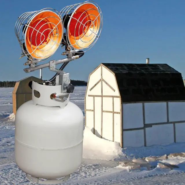 Alt view image 5 of 6 - Infra-Red Tank Top Propane Heater - Dual Burner, 30,000 BTU - Model# FBDTP30