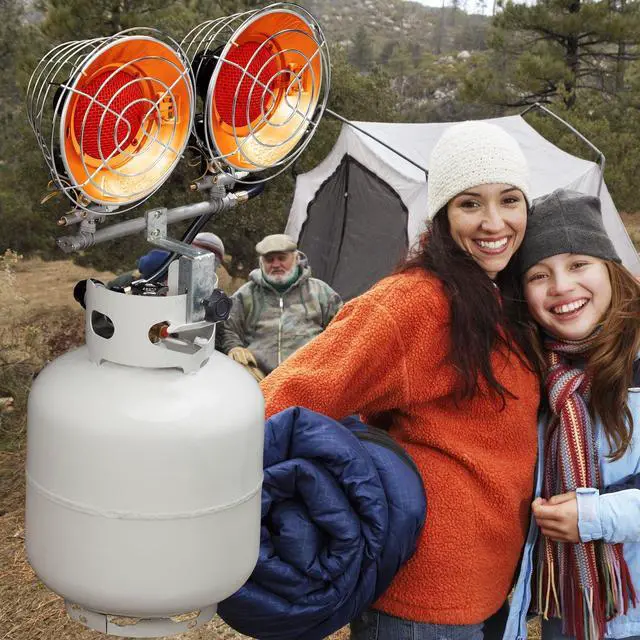 Alt view image 6 of 6 - Infra-Red Tank Top Propane Heater - Dual Burner, 30,000 BTU - Model# FBDTP30