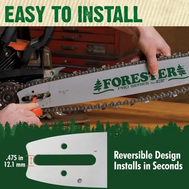 Alt view image 4 of 6 - 20" Replacement Chainsaw Bar & Chain Combo - 20in Length,.325 Pitch,.063 Gauge, D025 Mount, 81 Drive Link - Replacement Chain Saw Parts Kit For Stihl