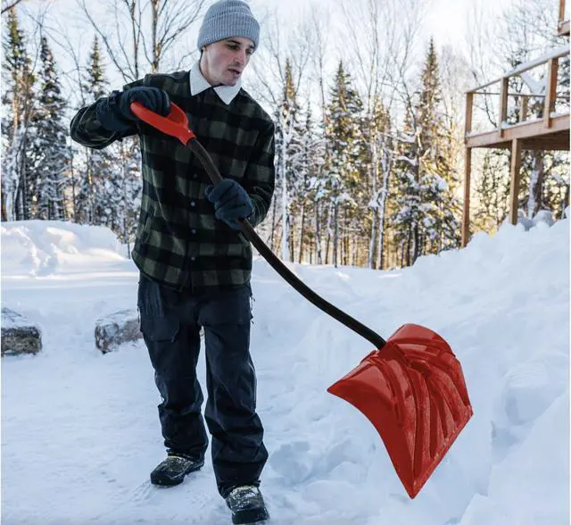 Alt view image 3 of 3 - YPM18EAKD Yukon 18-Inch Ergonomic Snow Shovel with Lightweight Aluminum Curved Handle